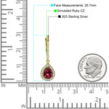 Pear Teardrop Halo Dangle Earrings Cubic Zirconia 925 Sterling Silver