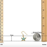 Drop Dangle Starfish Earrings Created Opal 925 Sterling Silver (17mm)