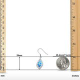Drop Dangle Earrings Lab Created Opal 925 Sterling Silver (25mm)