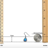 Drop Dangle Pear Earrings Created Opal Simulated CZ 925 Sterling Silver(17mm)