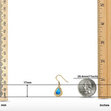 Drop Dangle Pear Earrings Created Opal Simulated CZ 925 Sterling Silver(17mm)