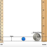Stud Earrings Lab Created Opal 925 Sterling Silver (14mm)
