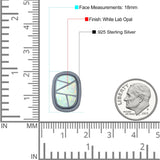New Style Irregular Shape Stud Earring Created Opal 925 Sterling Silver (18mm)