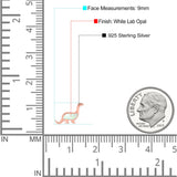 Dinosaur Stud Earring Created Opal 925 Sterling Silver (9mm)