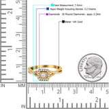 14K Gold 0.24ct Square Shaped Twisted Prong 7.5mm G SI Diamond Engagement Wedding Ring