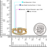 14K Gold 0.39ct Square Shape 8.5mm G SI Diamond Engagement Bridal Set Wedding Ring