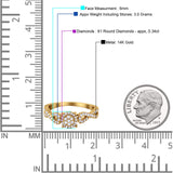 14K Gold 0.34ct Round 6mm G SI Diamond Infinity Engagement Wedding Ring