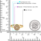 14K Gold 0.08ct Round 9mm G SI Diamond Engagement Wedding Ring
