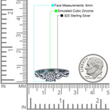 Halo Art Deco Ring Round Wedding Engagement Infinity Band Pave Simulated Cubic Zirconia 925 Sterling Silver (6mm)