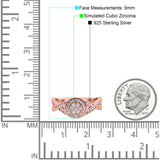 Half Eternity Halo Art Deco Ring Wedding Engagement Infinity Band Round Pave Simulated Cubic Zirconia 925 Sterling Silver