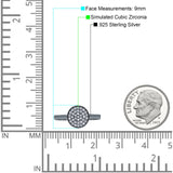 Art Deco Wedding Engagement Bridal Ring Round Simulated Cubic Zirconia 925 Sterling Silver