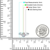 Art Deco Engagement Wedding Ring Band Round Pave Simulated Cubic Zirconia 925 Sterling Silver (6mm)