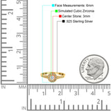 Art Deco Engagement Wedding Ring Band Round Pave Simulated Cubic Zirconia 925 Sterling Silver (6mm)