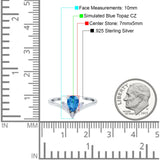 Art Deco Engagement Ring Marquise Simulated Cubic Zirconia 925 Sterling Silver