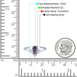 Art Deco Engagement Ring Marquise Simulated Cubic Zirconia 925 Sterling Silver