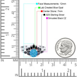 Two Piece Art Deco Wedding Vintage Black Marquise Round Simulated Cubic Zirconia 925 Sterling Silver