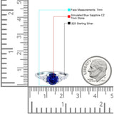 Art Deco Engagement Ring Round Simulated Cubic Zirconia 925 Sterling Silver