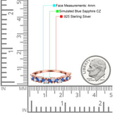 Wedding Band Eternity Ring Marquise Round Simulated Cubic Zirconia 925 Sterling Silver