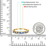 Wedding Band Eternity Ring Marquise Round Simulated Cubic Zirconia 925 Sterling Silver