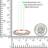 Wedding Band Eternity Ring Marquise Round Simulated Cubic Zirconia 925 Sterling Silver