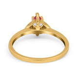 Marquise Art Deco Engagement Ring Simulated Cubic Zirconia 925 Sterling Silver