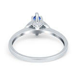 Marquise Art Deco Engagement Ring Simulated Cubic Zirconia 925 Sterling Silver