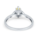 Marquise Art Deco Engagement Ring Simulated Cubic Zirconia 925 Sterling Silver