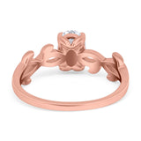 Oval Solitaire Art Deco Wedding Ring Simulated Cubic Zirconia 925 Sterling Silver