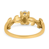 Oval Solitaire Art Deco Wedding Ring Simulated Cubic Zirconia 925 Sterling Silver