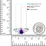 Vintage Style Round Simulated Cubic Zirconia Wedding Ring 925 Sterling Silver