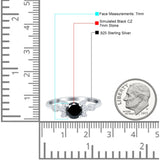 Vintage Style Round Simulated Cubic Zirconia Wedding Ring 925 Sterling Silver