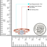 Vintage Style Round Simulated Cubic Zirconia Wedding Ring 925 Sterling Silver
