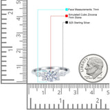 Vintage Style Round Simulated Cubic Zirconia Wedding Ring 925 Sterling Silver