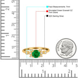 Vintage Style Round Simulated Cubic Zirconia Wedding Ring 925 Sterling Silver