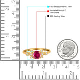 Vintage Style Round Simulated Cubic Zirconia Wedding Ring 925 Sterling Silver