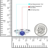 Vintage Style Round Simulated Cubic Zirconia Wedding Ring 925 Sterling Silver