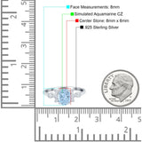 Vintage Style Oval Engagement Ring Simulated Cubic Zirconia 925 Sterling Silver
