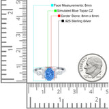 Vintage Style Oval Engagement Ring Simulated Cubic Zirconia 925 Sterling Silver
