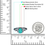 Vintage Style Oval Engagement Ring Simulated Cubic Zirconia 925 Sterling Silver