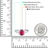 Vintage Style Oval Engagement Ring Simulated Cubic Zirconia 925 Sterling Silver