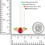 Vintage Style Oval Engagement Ring Simulated Cubic Zirconia 925 Sterling Silver