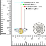 Vintage Style Oval Engagement Ring Simulated Cubic Zirconia 925 Sterling Silver
