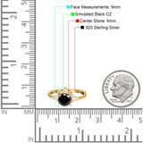 Vintage Round Engagement Ring Simulated Cubic Zirconia 925 Sterling Silver