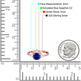 Vintage Round Engagement Ring Simulated Cubic Zirconia 925 Sterling Silver