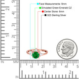 Vintage Round Engagement Ring Simulated Cubic Zirconia 925 Sterling Silver