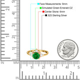 Vintage Round Engagement Ring Simulated Cubic Zirconia 925 Sterling Silver