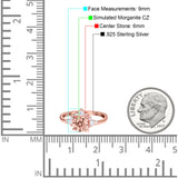 Vintage Round Engagement Ring Simulated Cubic Zirconia 925 Sterling Silver