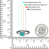 Vintage Round Engagement Ring Simulated Cubic Zirconia 925 Sterling Silver