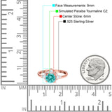 Vintage Round Engagement Ring Simulated Cubic Zirconia 925 Sterling Silver