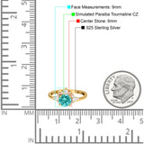 Vintage Round Engagement Ring Simulated Cubic Zirconia 925 Sterling Silver